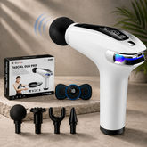 Professional Fascia Gun Pro BLD.326 Deep Tissue Massage Gun – 4 Massage Heads, 18 Speed Levels, Quiet Rechargeable Muscle Massager for Neck, Back, Shoulders & Legs