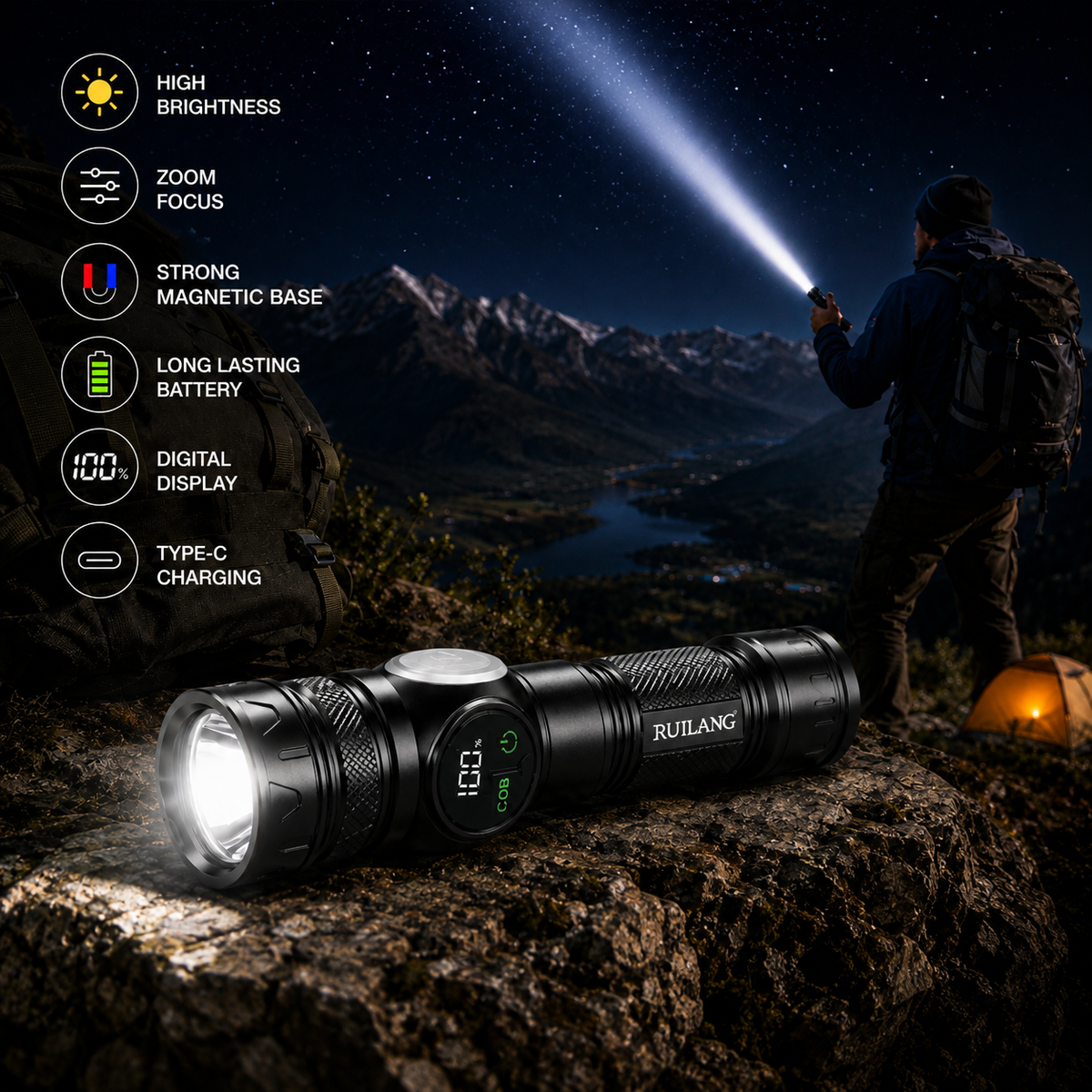 Rechargeable LED Tactical Flashlight