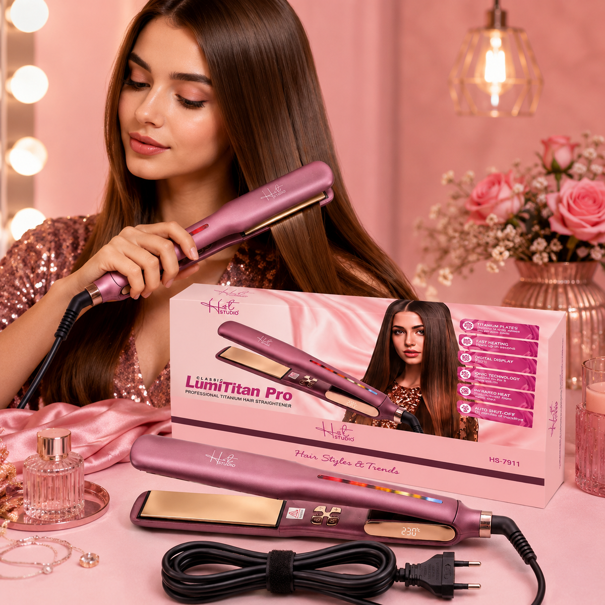 HST Pink Hair Straightener