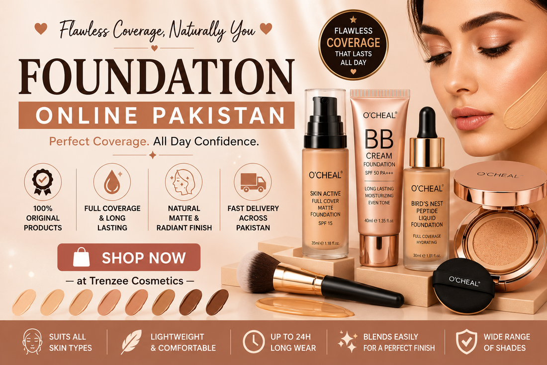 Foundation Online Pakistan – Liquid Foundation, BB Cream and Full Coverage Makeup Collection by Trenzee Cosmetics