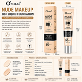 O'Cheal Nude Makeup BB Liquid Foundation SPF 50 Full Coverage Long Lasting