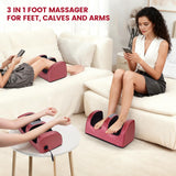 3-in-1 Electric Foot Massager with Heat & Air Compression Deep Kneading Leg, Calf & Foot Massage Machine