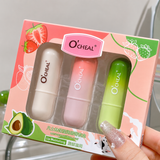 O'CHEAL Moisturizing Lip Balm Set – Avocado, Strawberry & Milk Lip Care Trio