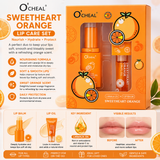 O'Cheal Sweet Heart Orange Lip Gloss Gift Set Moisturizing Fruity Lip Care Collection