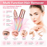 2-in-1 USB Rechargeable Eyebrow Trimmer & Facial Hair Remover for Women