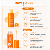 O'Cheal Sweet Heart Orange Lip Gloss Gift Set Moisturizing Fruity Lip Care Collection