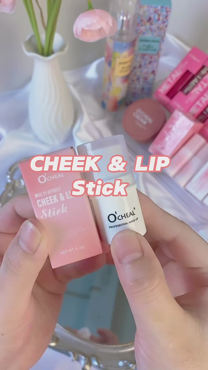 O'CHEAL Multi-Effect Cheek & Lip Stick – 2-in-1 Cream Blush & Lip Color